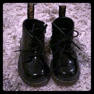 Doc Martens Toddler Bootie - black patent leather